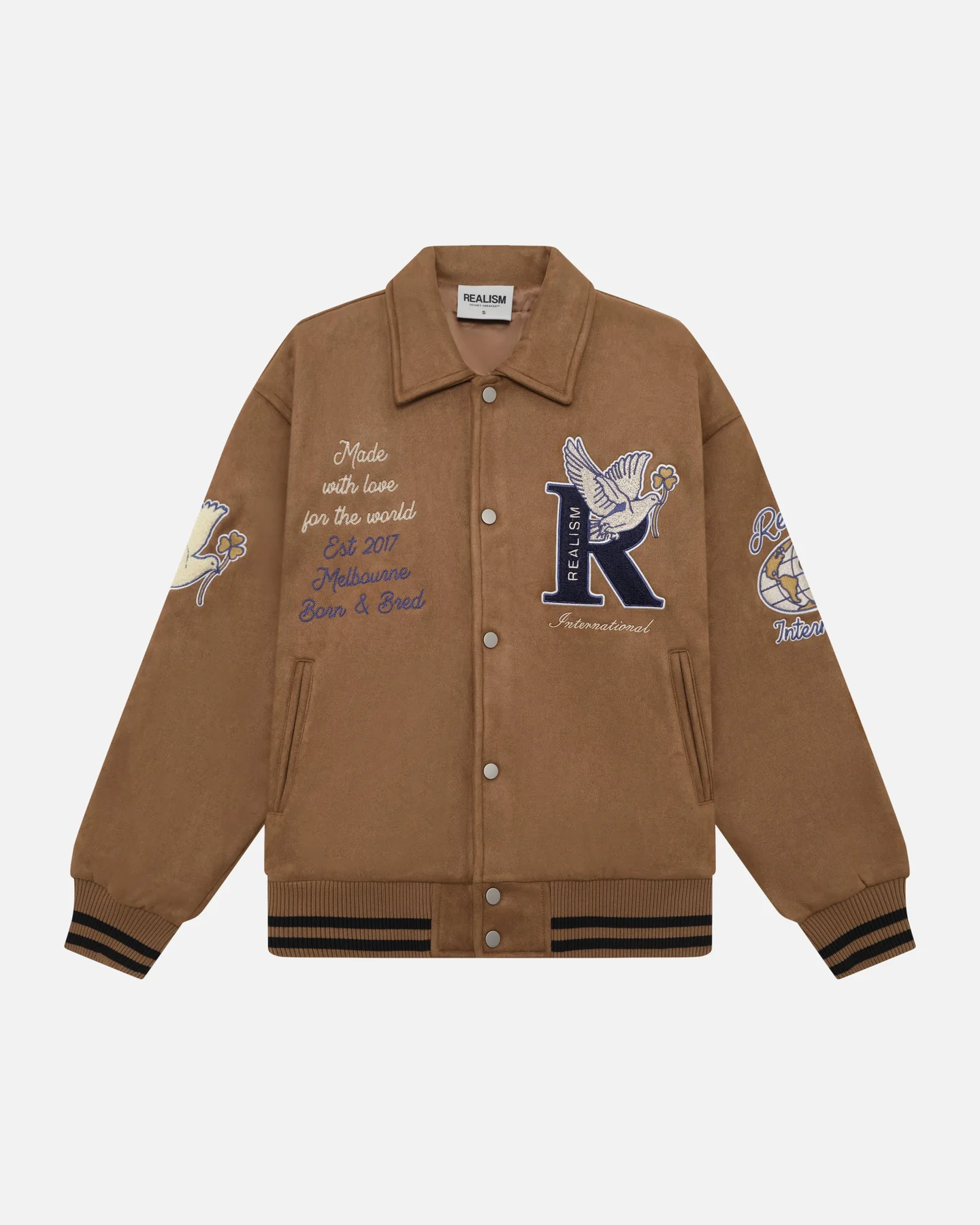 Realism Worldwide Coaches Tan Jacket Realism Worldwide Coaches Tan Jacket