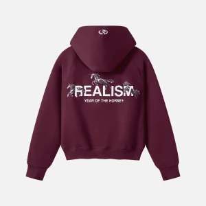 Realism Horse Logo Carmine Hoodie