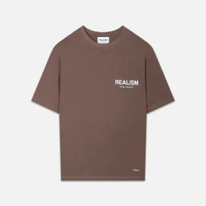 Realism Back Logo Brown Tee Sepia