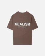 Realism Back Logo Brown Tee Sepia
