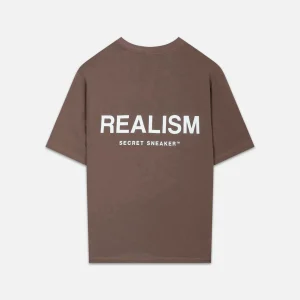 Realism Back Logo Brown Tee Sepia